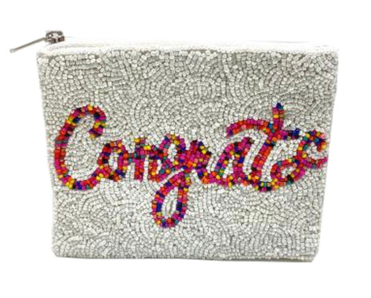 Congrats Beaded Pouch