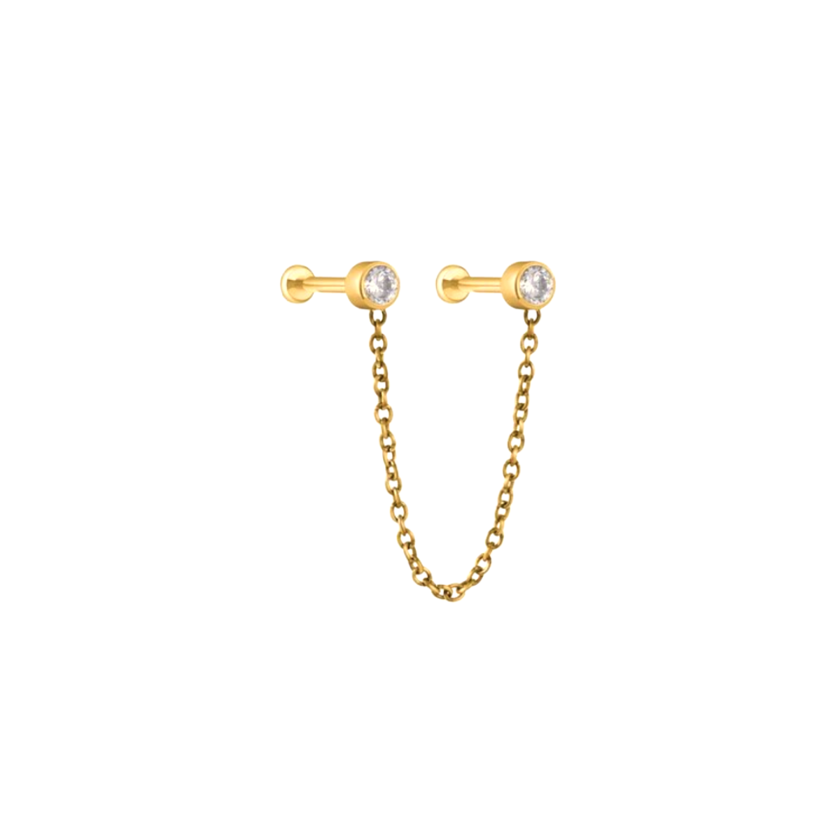 Erika Double Stud Chain Cartilage Earring