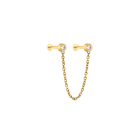 Erika Double Stud Chain Cartilage Earring