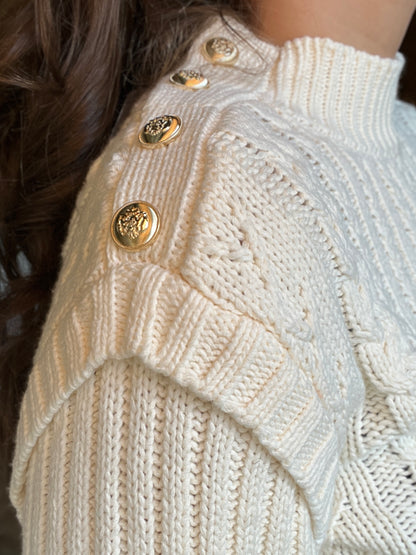 Button Shoulder Sweater