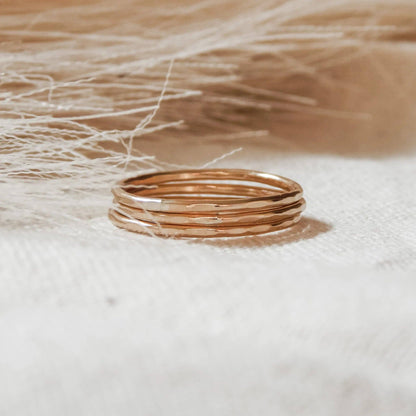 Hammered Band Stacking Rings