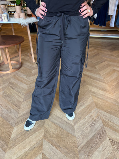 Satin Cargo Pants