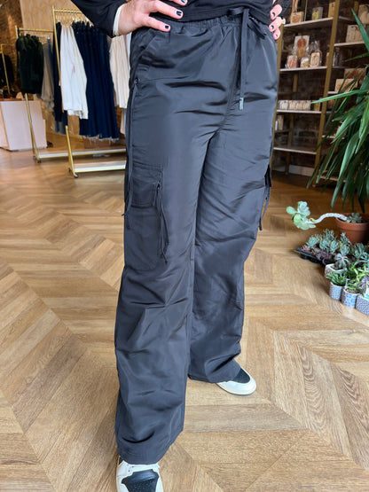 Satin Cargo Pants