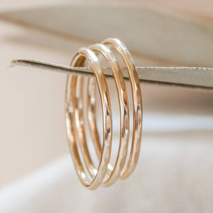 Hammered Band Stacking Rings