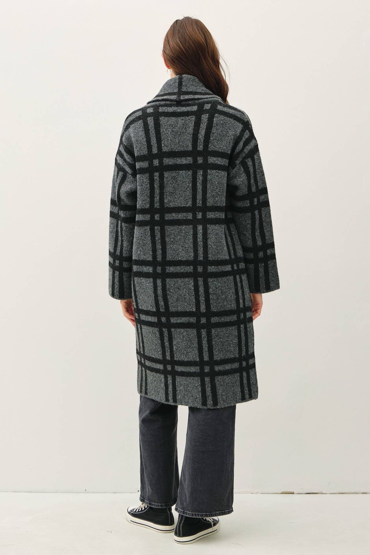 Plaid Sweater Coat