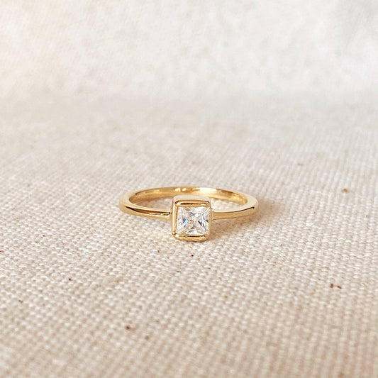 Square Solitaire Ring